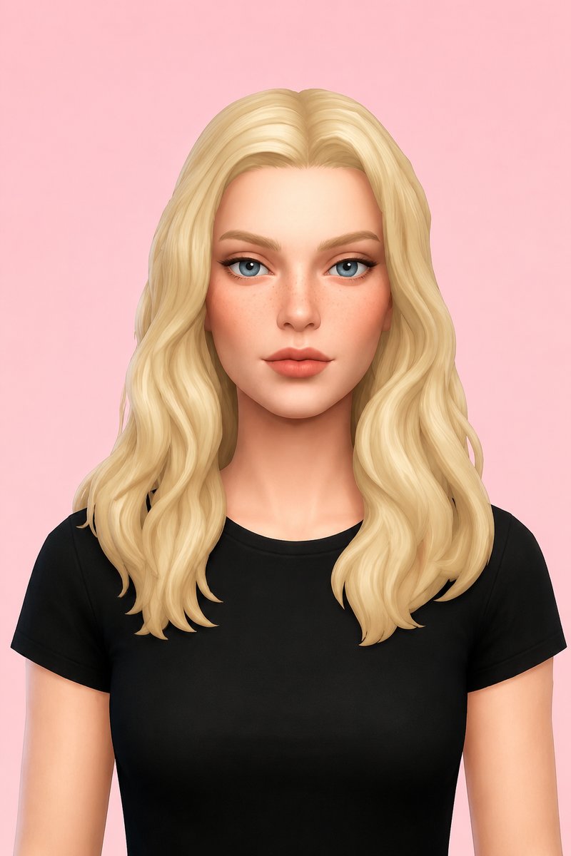 Katya hair custom content (CC) for Sims 4 by miikocc