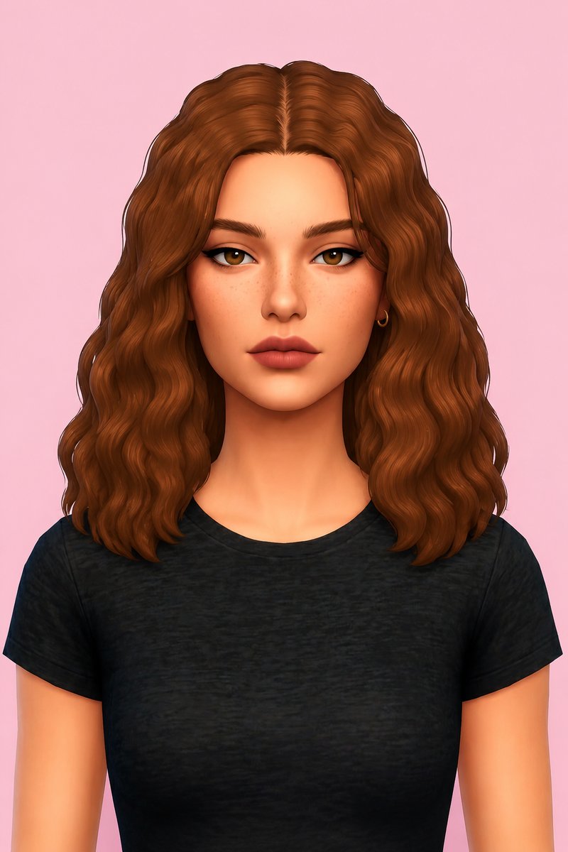Mélodie Hair custom content (CC) for Sims 4 by miikocc