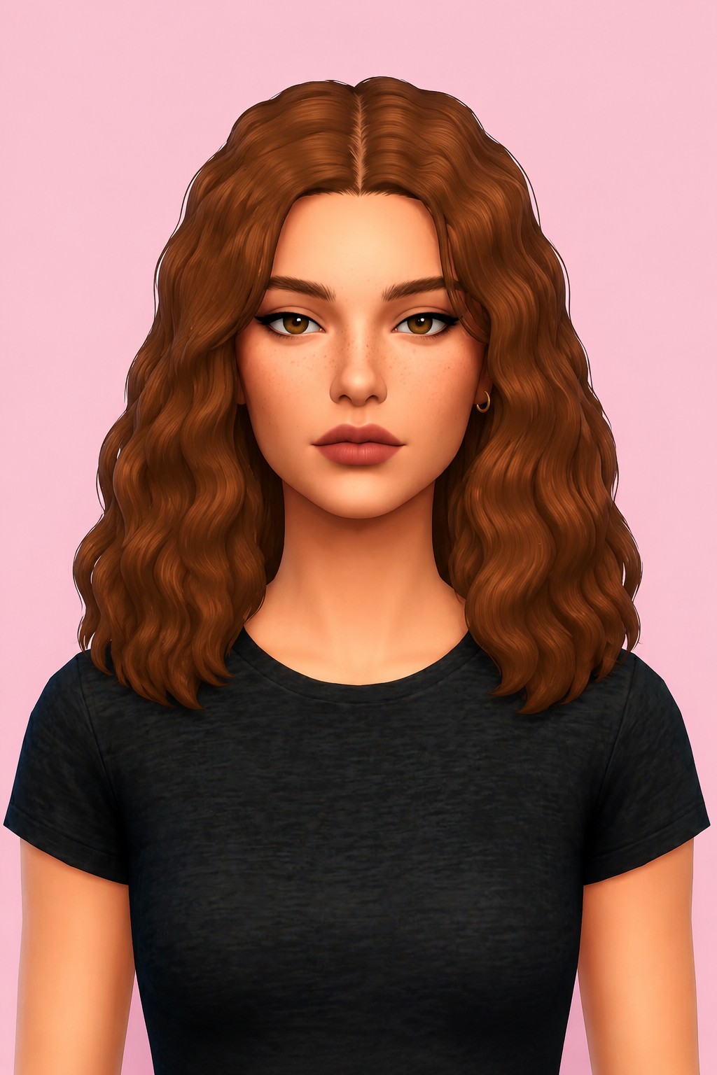 Mélodie Hair custom content (CC) for Sims 4 by miikocc