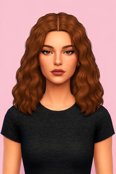 Mélodie Hair custom content (CC) for Sims 4 by miikocc