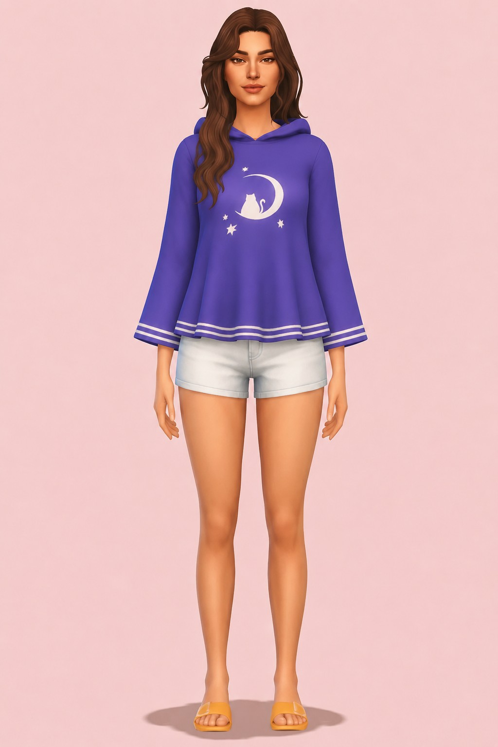 Goodnight Moon Hoodie custom content (CC) for Sims 4 by miikocc