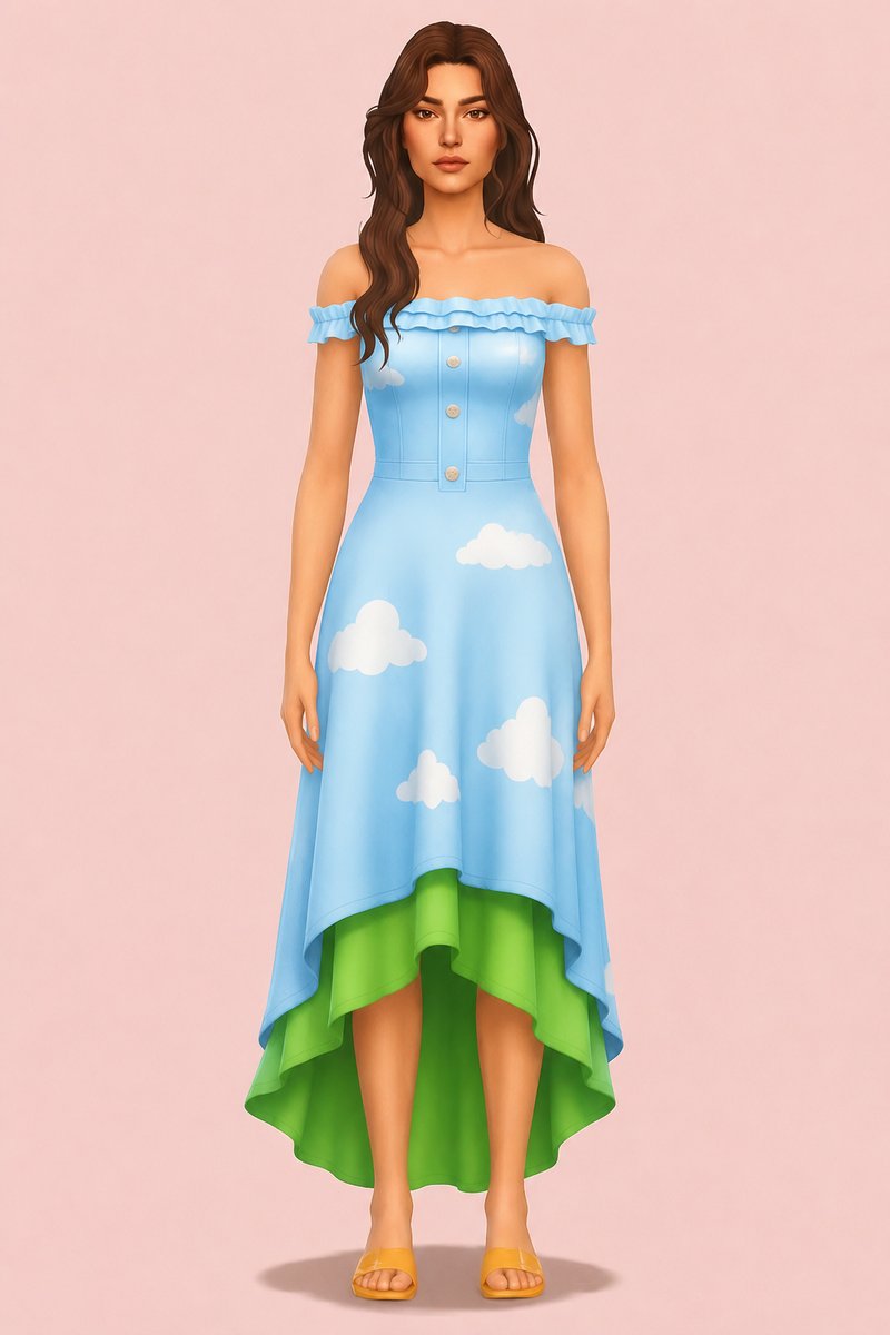 Bianca Dress custom content (CC) for Sims 4 by miikocc
