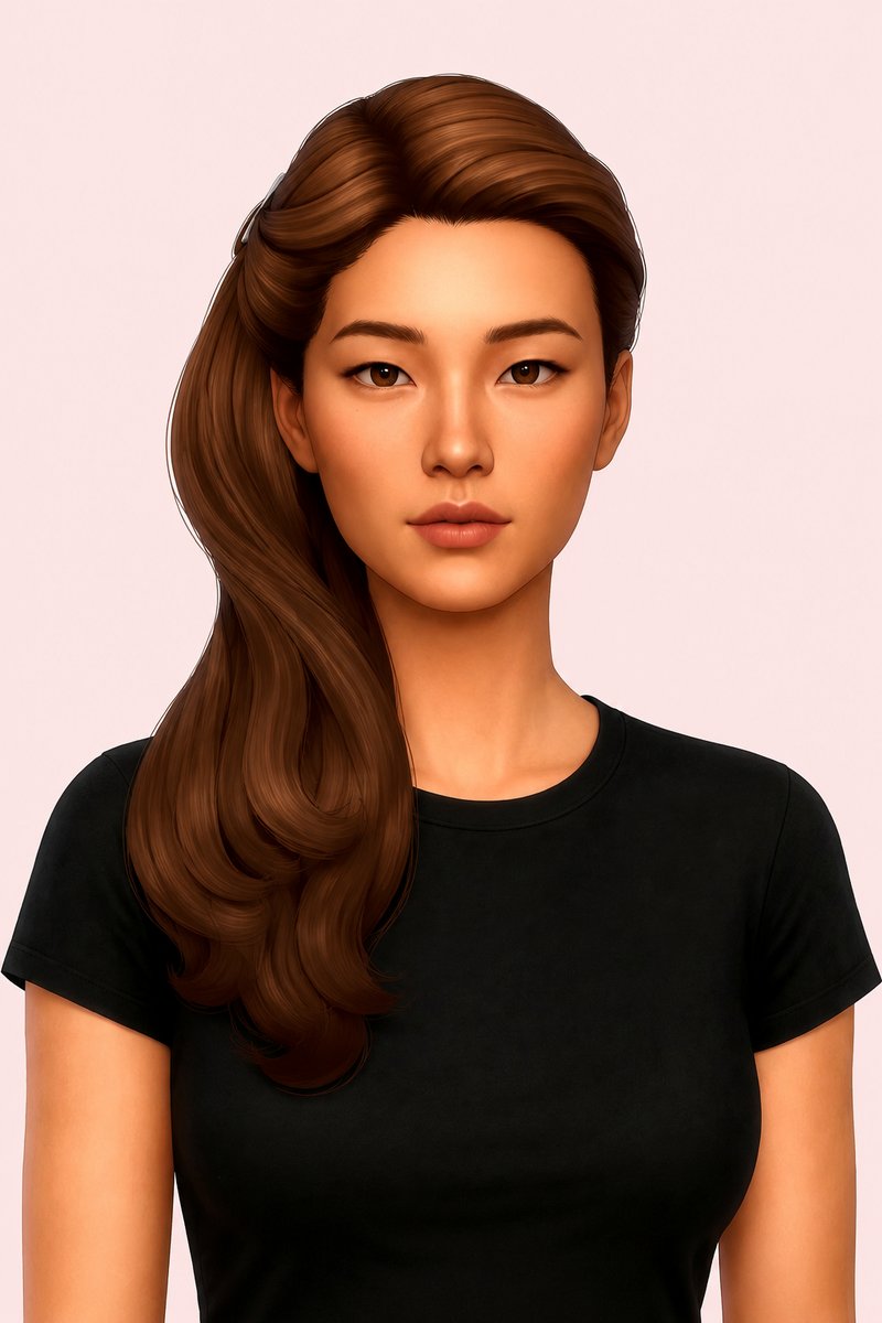 Lindi Hair custom content (CC) for Sims 4 by miikocc