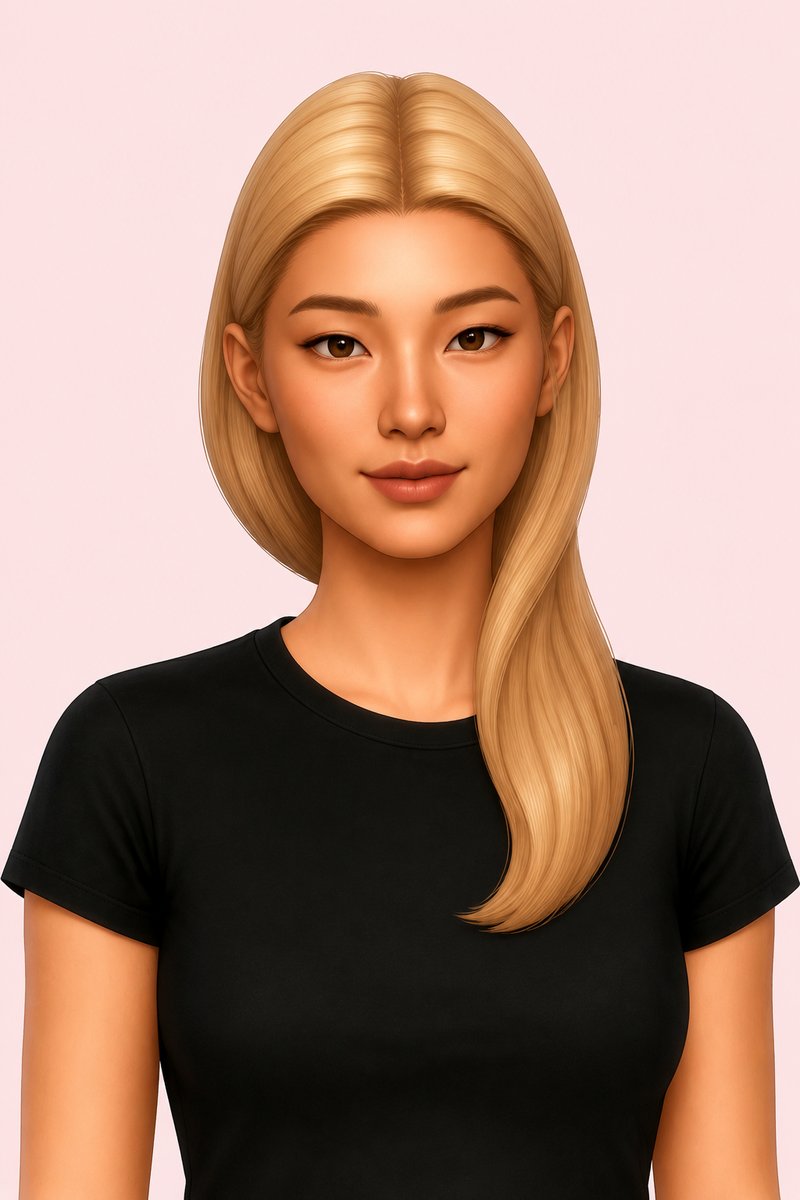 Long Tucked Hair ~ Fix + V2 custom content (CC) for Sims 4 by miikocc