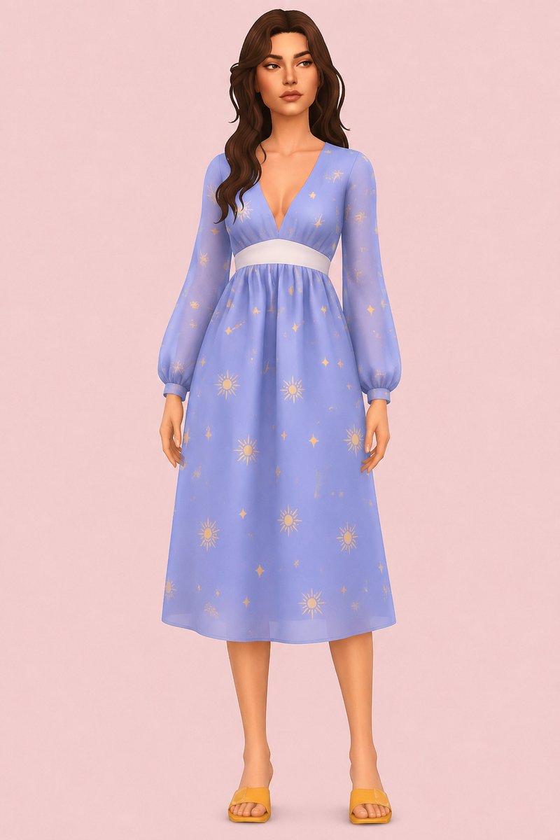 Celestial Dress custom content (CC) for Sims 4 by miikocc
