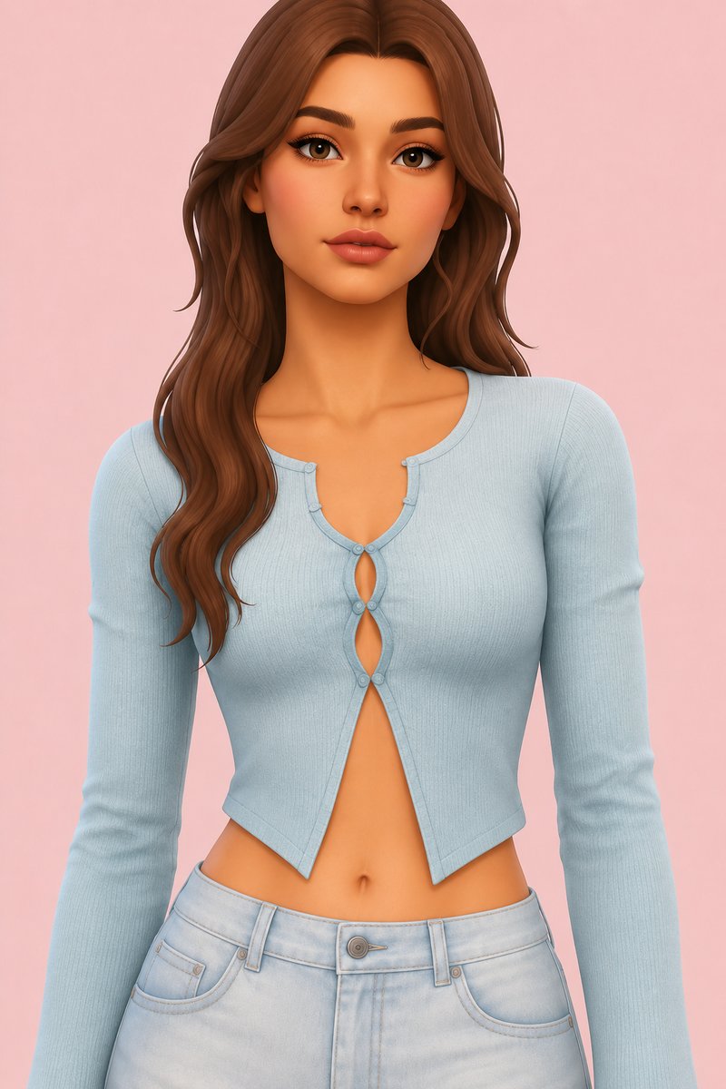 Lianna Cardigan custom content (CC) for Sims 4 by simpliciaty