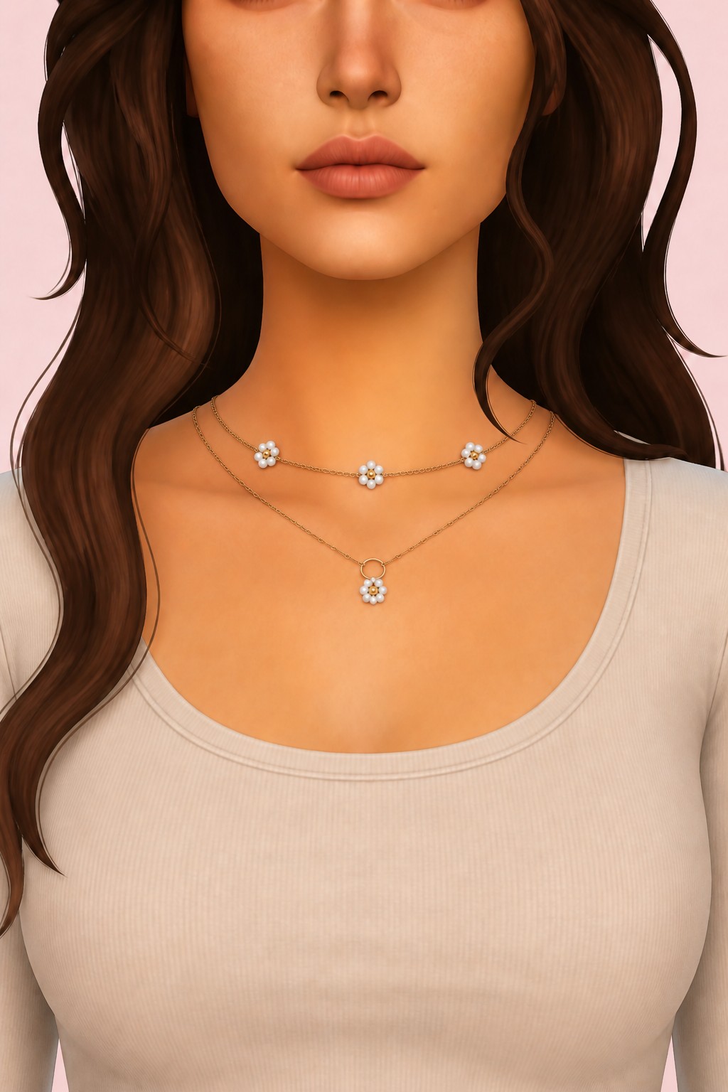 FIORE NECKLACE custom content (CC) for Sims 4 by simpliciaty