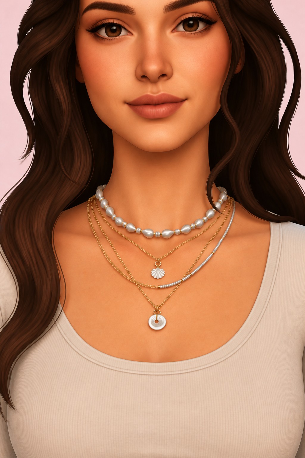 MAREN NECKLACE custom content (CC) for Sims 4 by simpliciaty