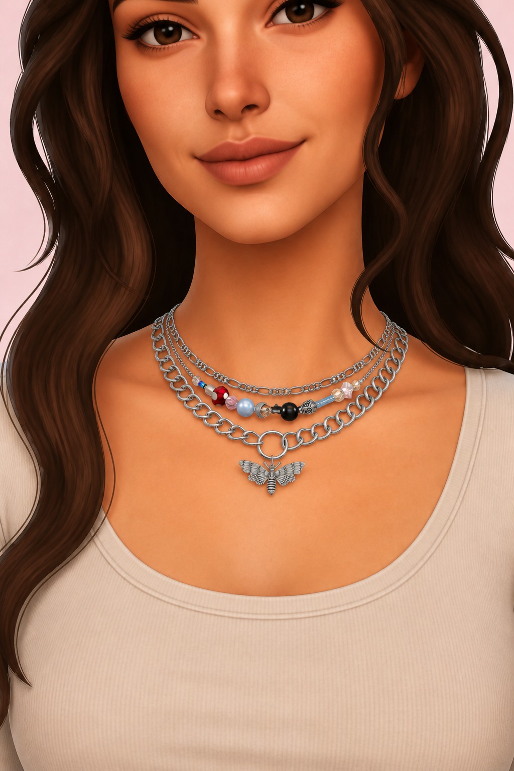 LUNA NECKLACE custom content (CC) for Sims 4 by simpliciaty