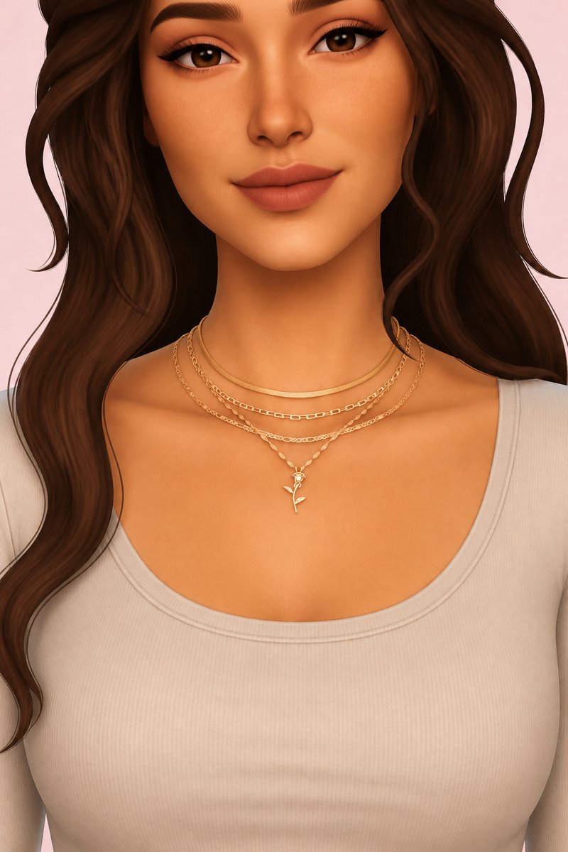 ROSETTA NECKLACE custom content (CC) for Sims 4 by simpliciaty