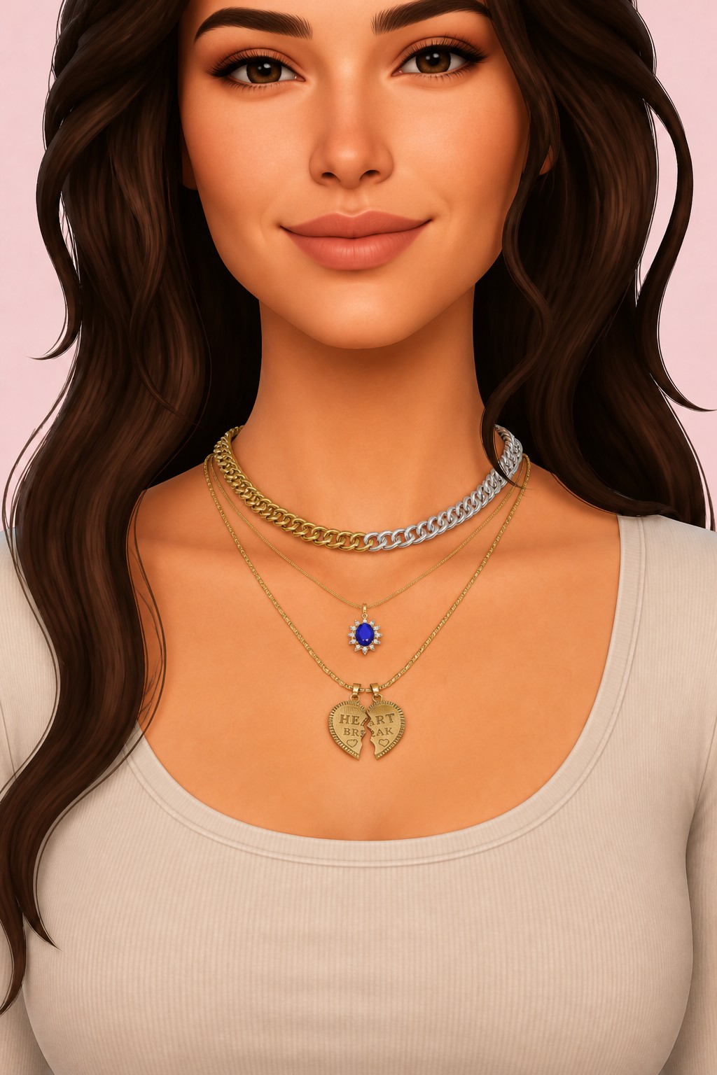 HEARTBREAK NECKLACE custom content (CC) for Sims 4 by simpliciaty