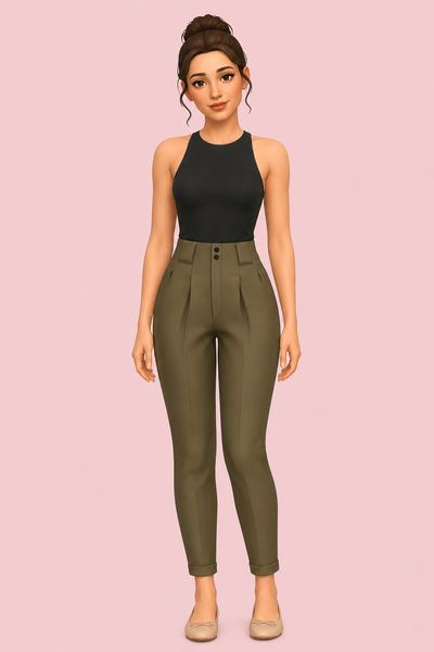 TAWNY PANTS custom content (CC) for Sims 4 by simpliciaty