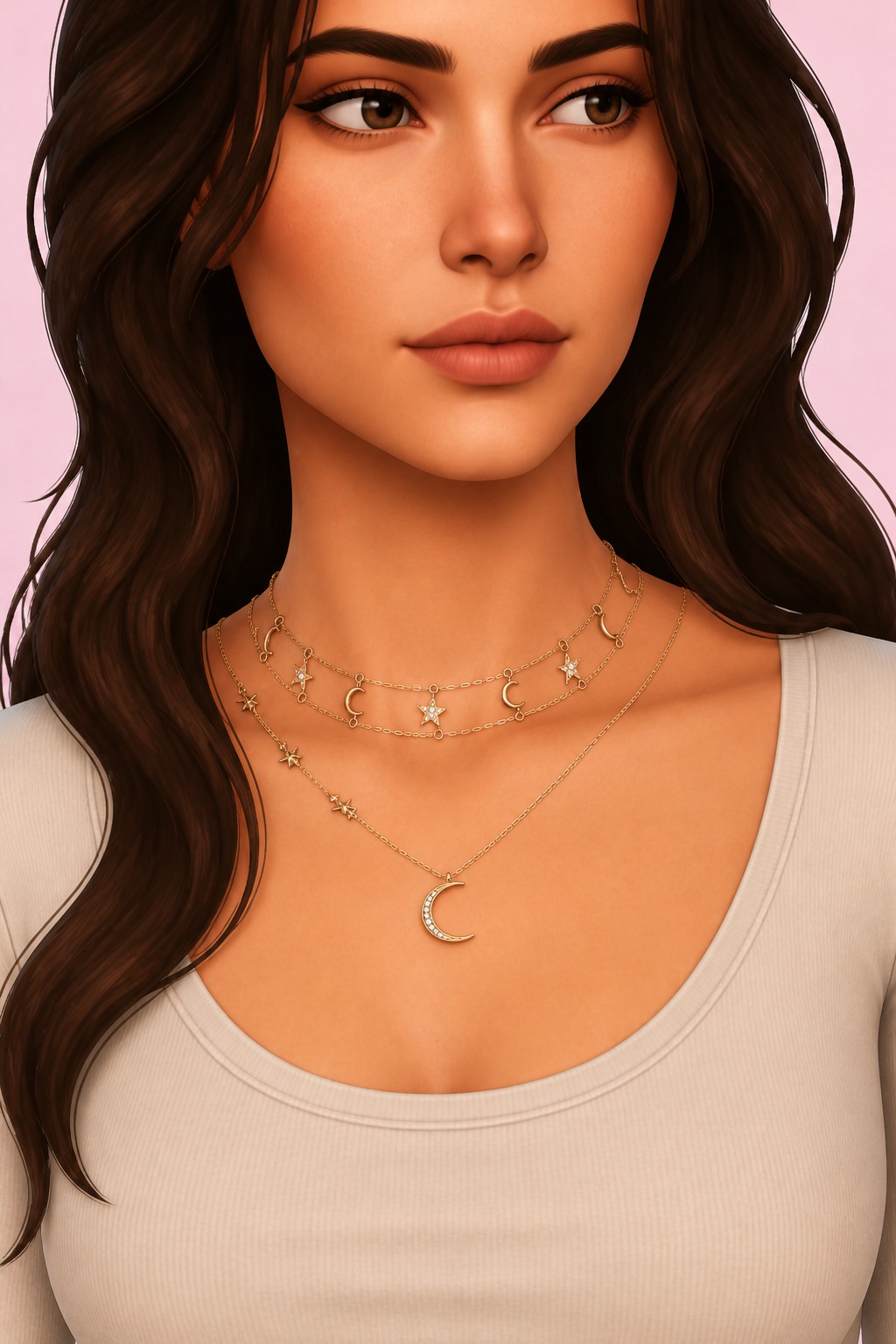 NOVA NECKLACE custom content (CC) for Sims 4 by simpliciaty