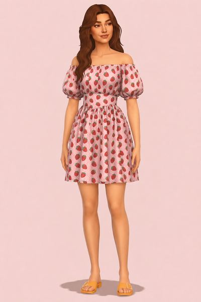 JOANNA DRESS custom content (CC) for Sims 4 by simpliciaty