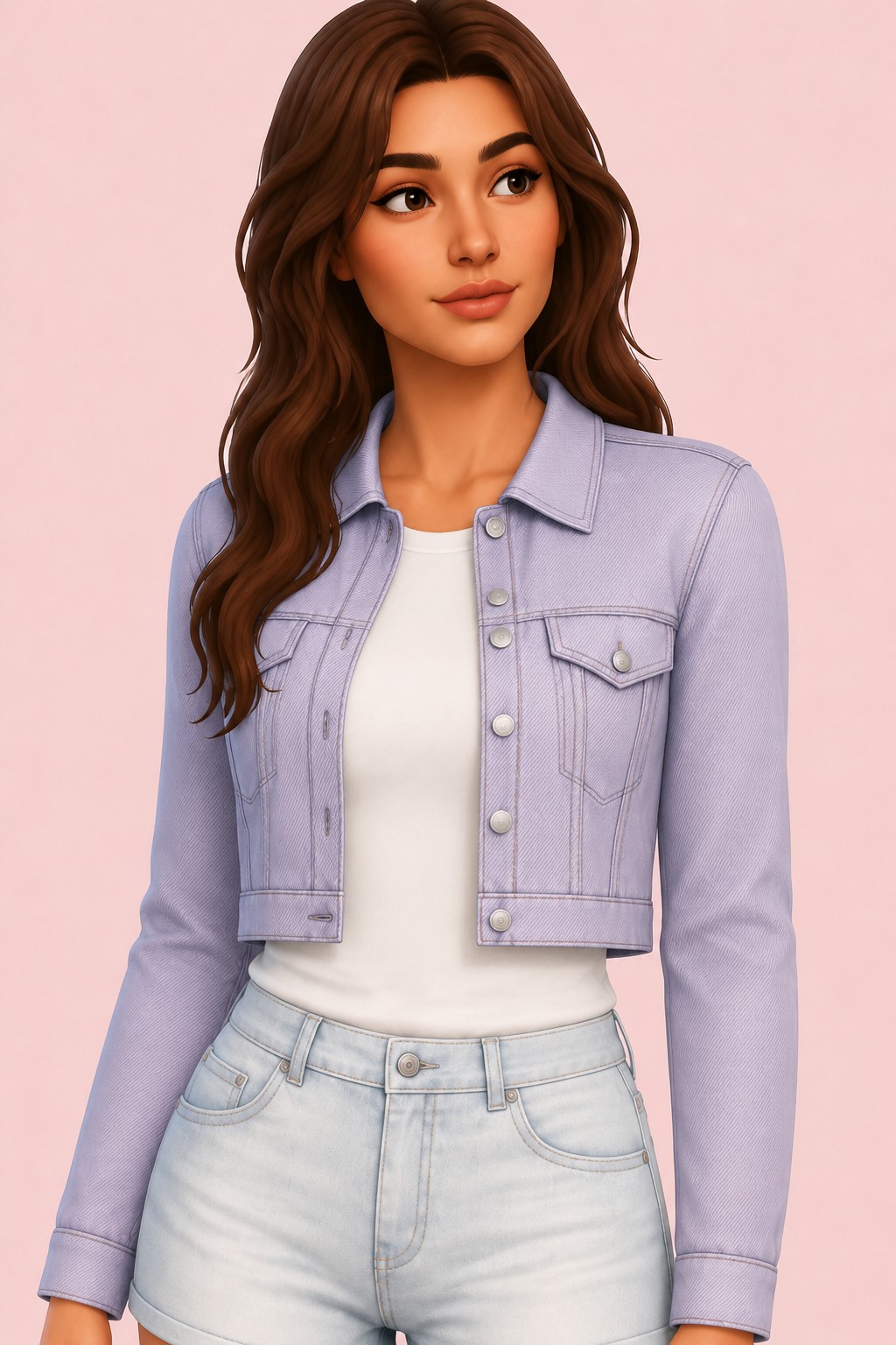 KATYA SHORT JACKET custom content (CC) for Sims 4 by simpliciaty