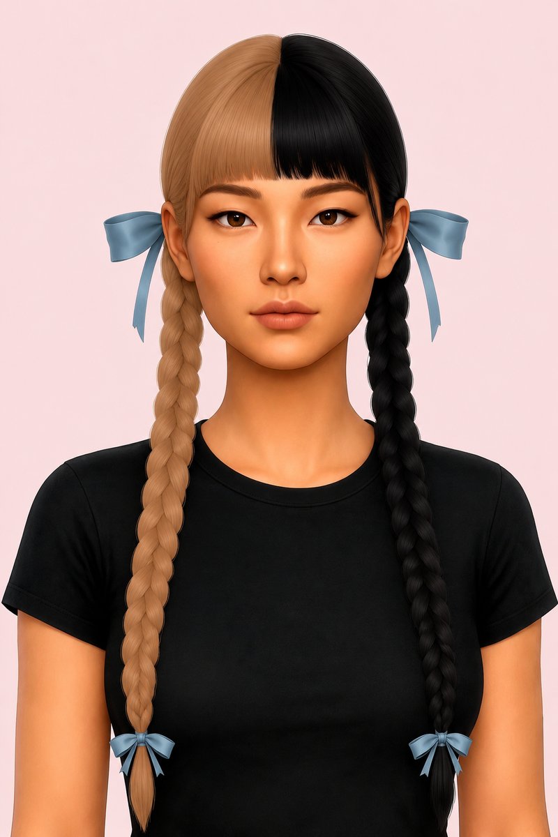 CRYBABY HAIR + TWO TONE custom content (CC) for Sims 4 by simpliciaty