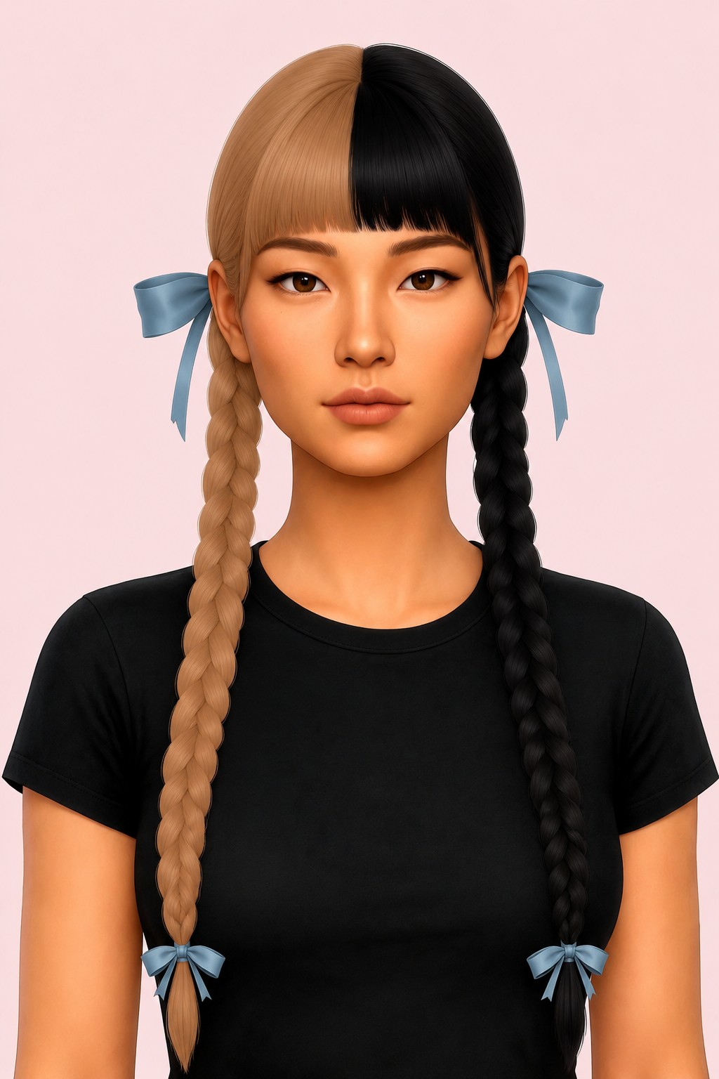 CRYBABY HAIR + TWO TONE custom content (CC) for Sims 4 by simpliciaty