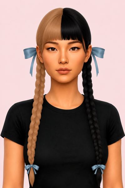 CRYBABY HAIR + TWO TONE custom content (CC) for Sims 4 by simpliciaty