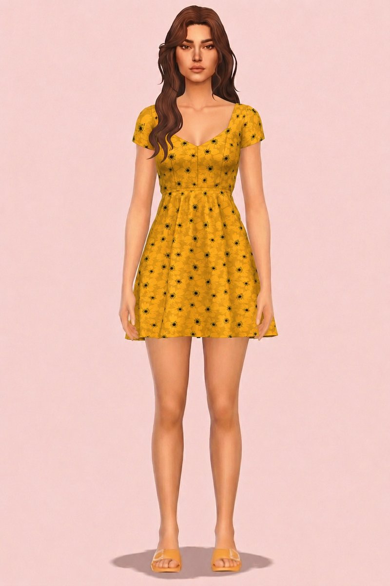 MARISOL DRESS custom content (CC) for Sims 4 by simpliciaty