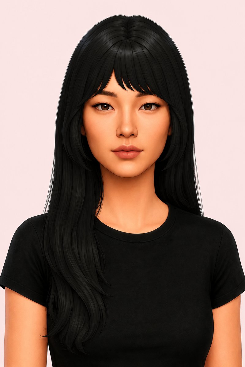 [Maxis Match] FHair 019 V1 V2 V3 custom content (CC) for Sims 4 by nickname_sims4