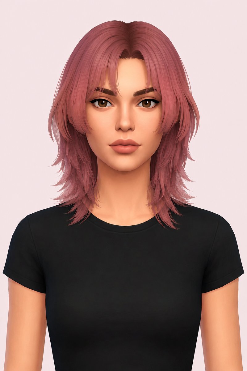 [Maxis Match] FHair 023 V2 custom content (CC) for Sims 4 by nickname_sims4
