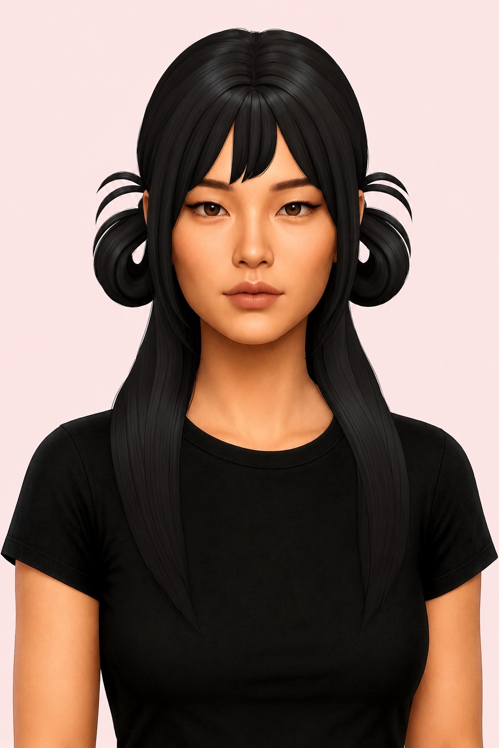 [Maxis Match] FHair 021 V1 custom content (CC) for Sims 4 by nickname_sims4