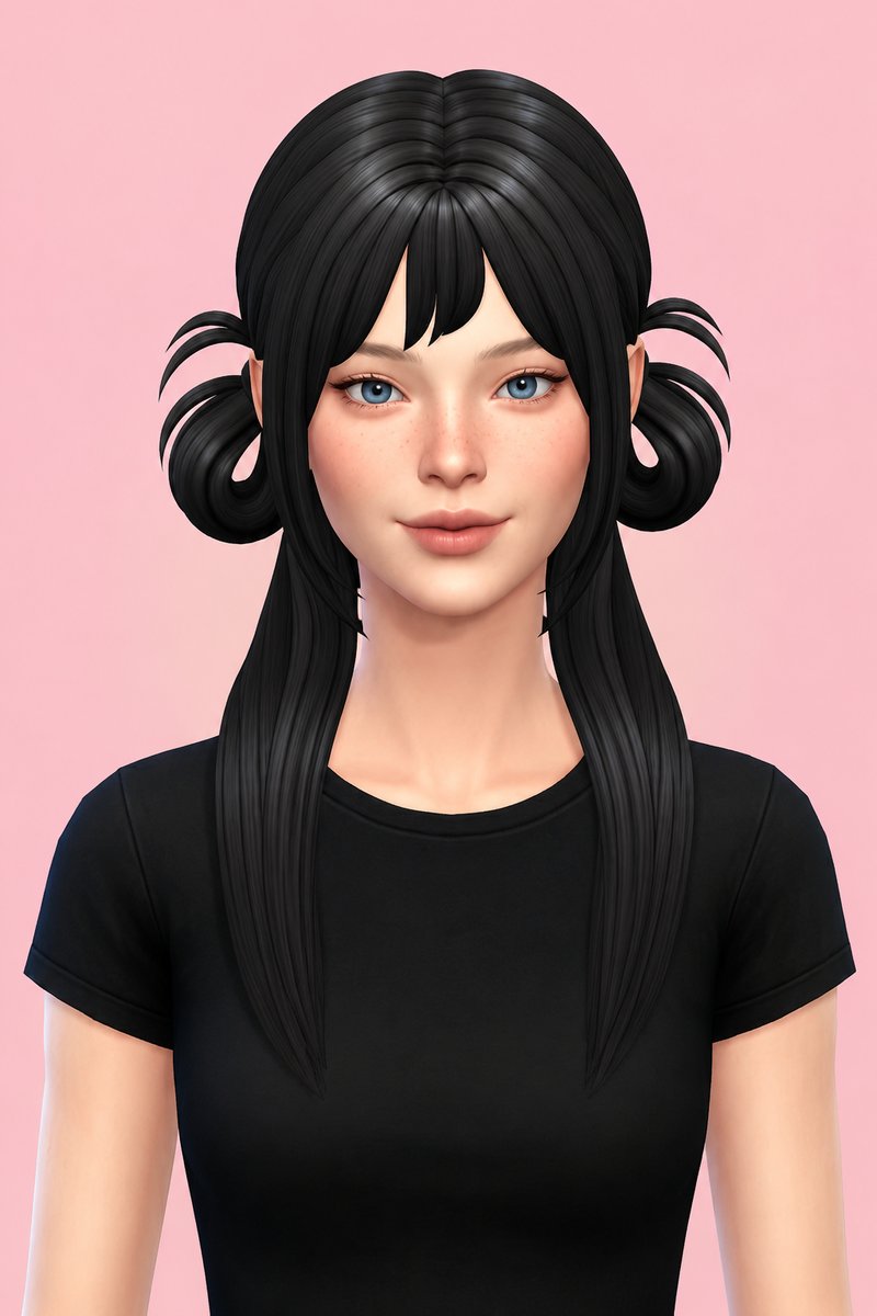 [Maxis Match] FHair 22 V2 custom content (CC) for Sims 4 by nickname_sims4