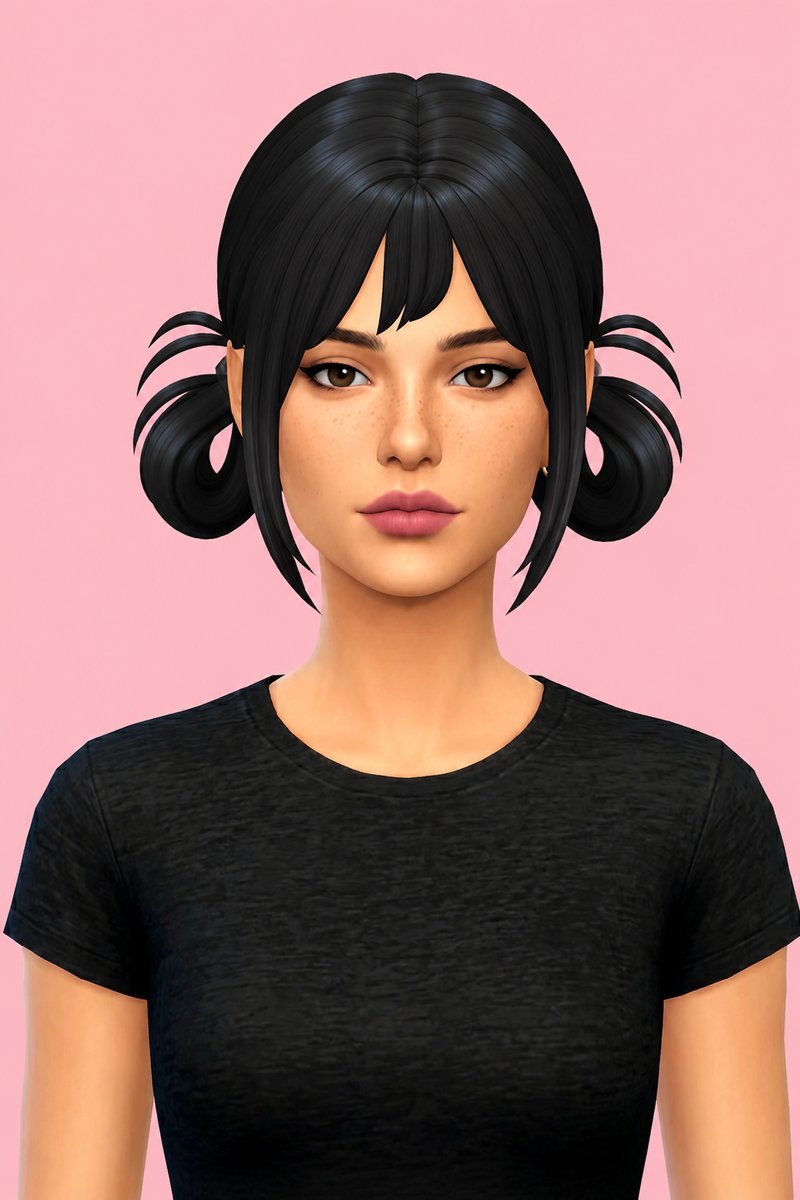 [Maxis Match] FHair 018 V1 custom content (CC) for Sims 4 by nickname_sims4