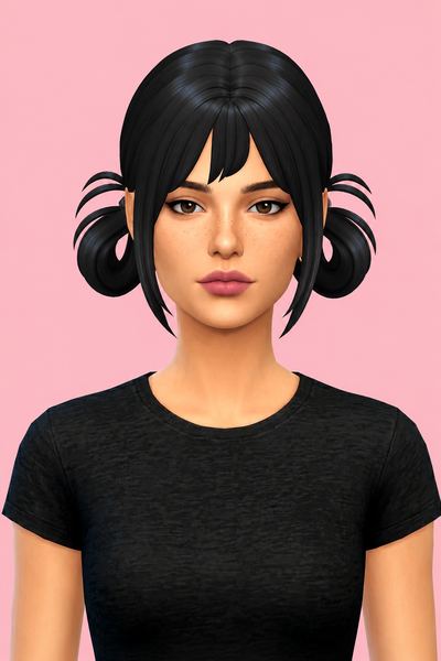 [Maxis Match] FHair 018 V1 custom content (CC) for Sims 4 by nickname_sims4