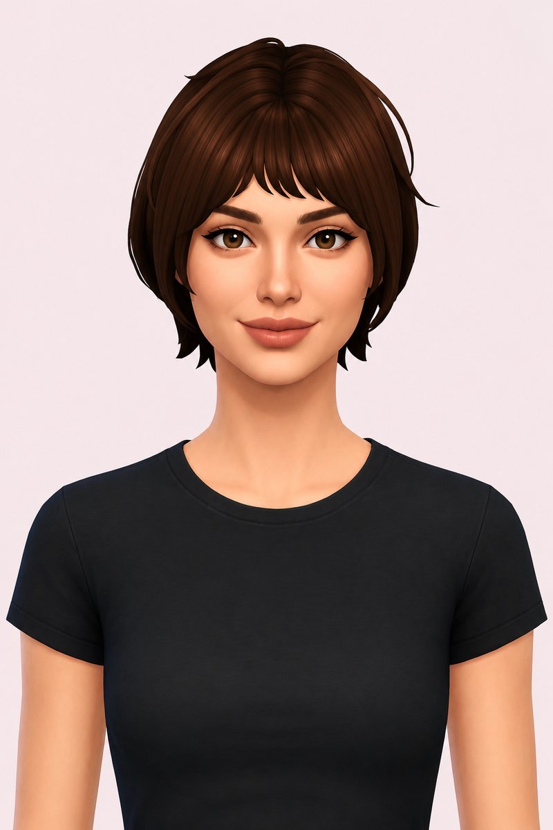 [Maxis Match] FHair 017 V1 custom content (CC) for Sims 4 by nickname_sims4