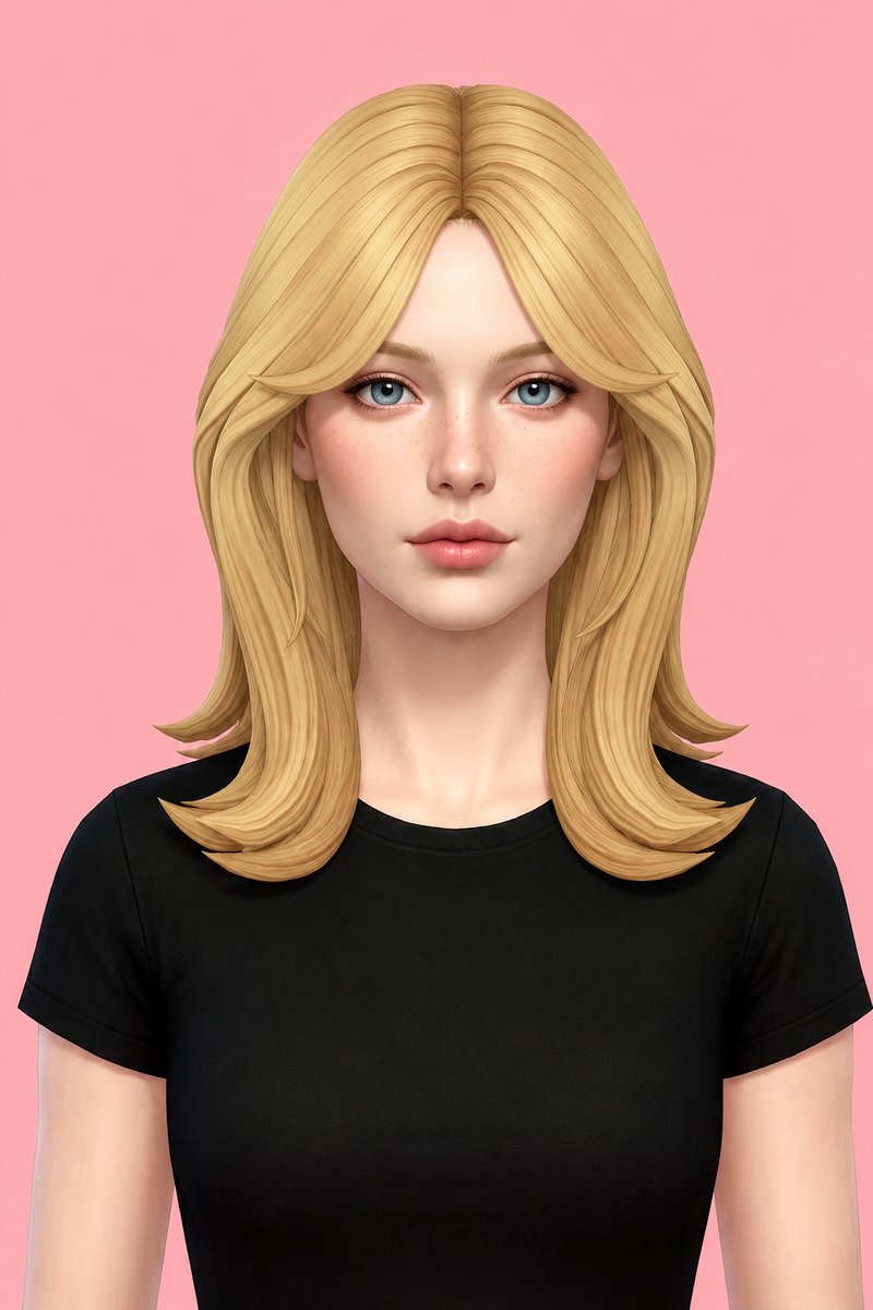 [Maxis Match] FHair 015 V1&2 custom content (CC) for Sims 4 by nickname_sims4