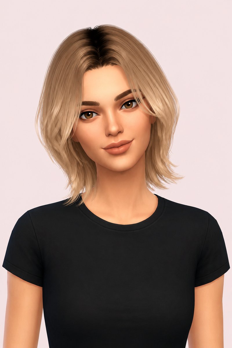 [NODE HAIR] MHAIR 01 custom content (CC) for Sims 4 by nickname_sims4