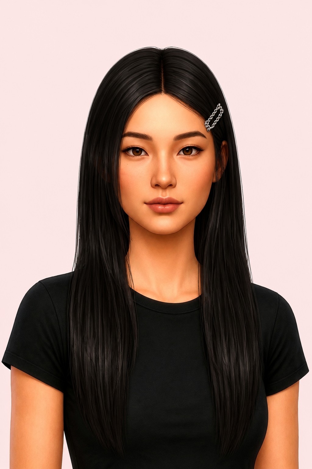 Fhair 01 custom content (CC) for Sims 4 by nickname_sims4