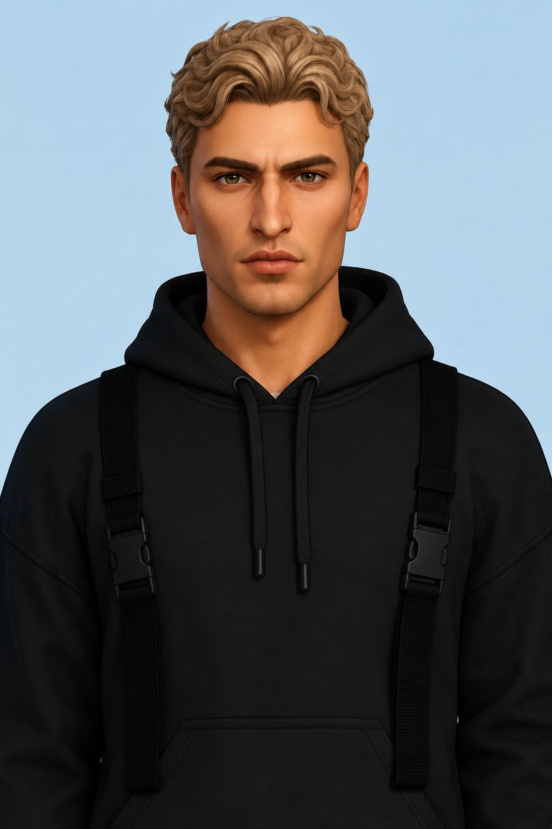 [CAS] ﻿﻿Urban techwear_Hoodie, pants, face mask, bucket hat custom content (CC) for Sims 4 by nickname_sims4