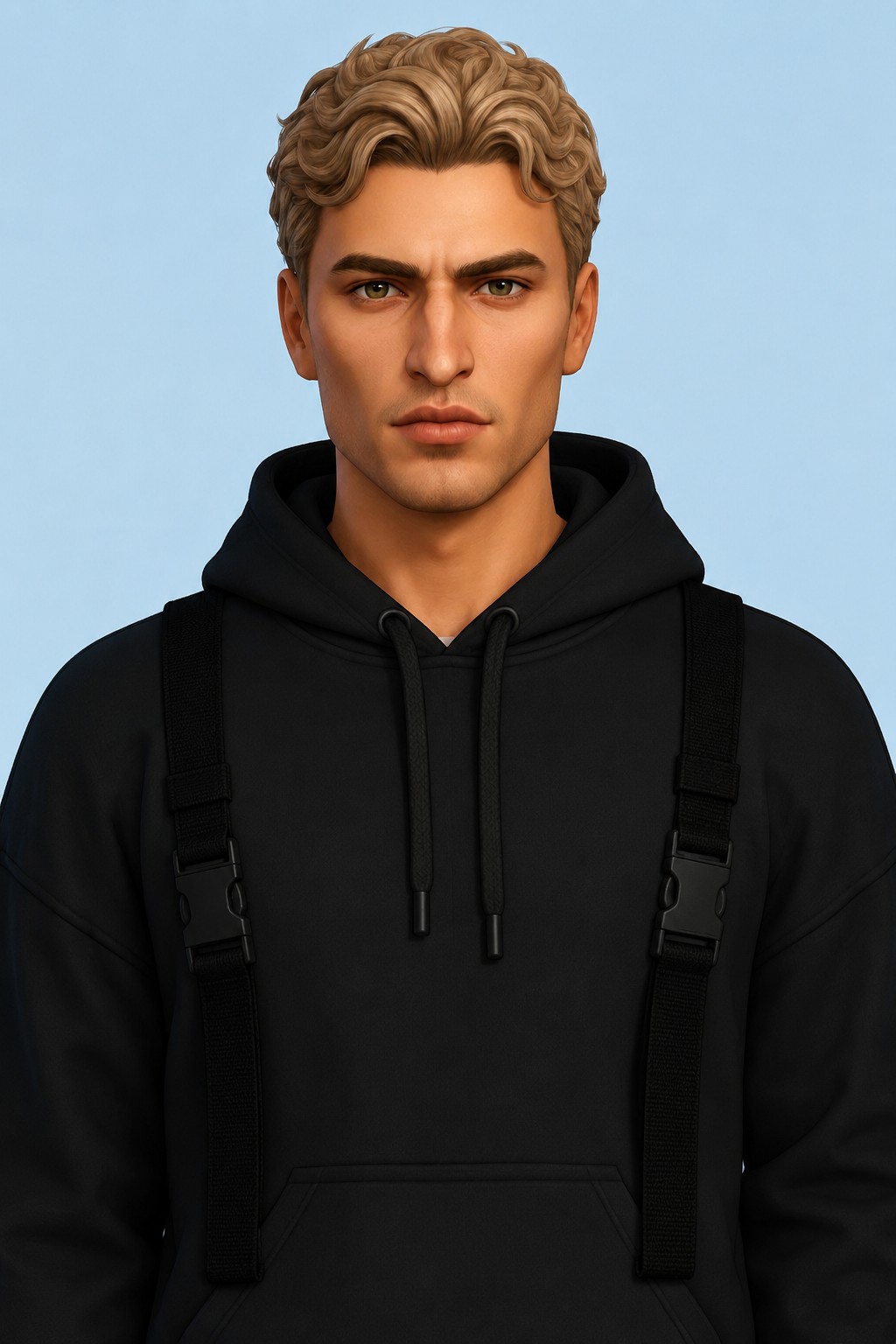 [CAS] ﻿﻿Urban techwear_Hoodie, pants, face mask, bucket hat custom content (CC) for Sims 4 by nickname_sims4