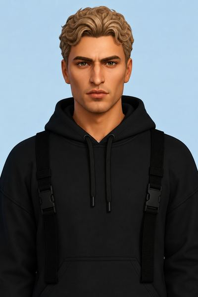[CAS] ﻿﻿Urban techwear_Hoodie, pants, face mask, bucket hat custom content (CC) for Sims 4 by nickname_sims4
