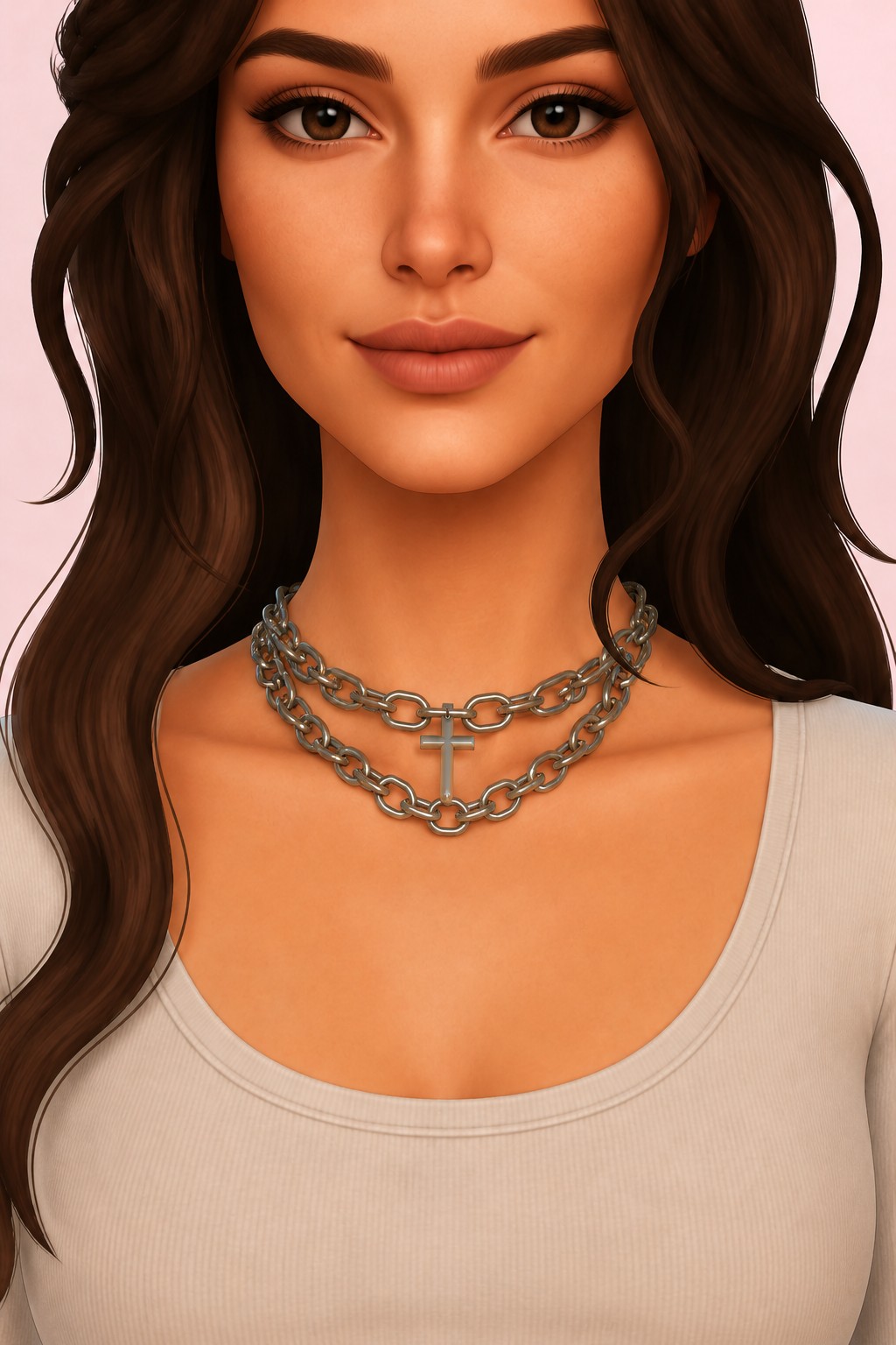 chain necklace custom content (CC) for Sims 4 by nickname_sims4