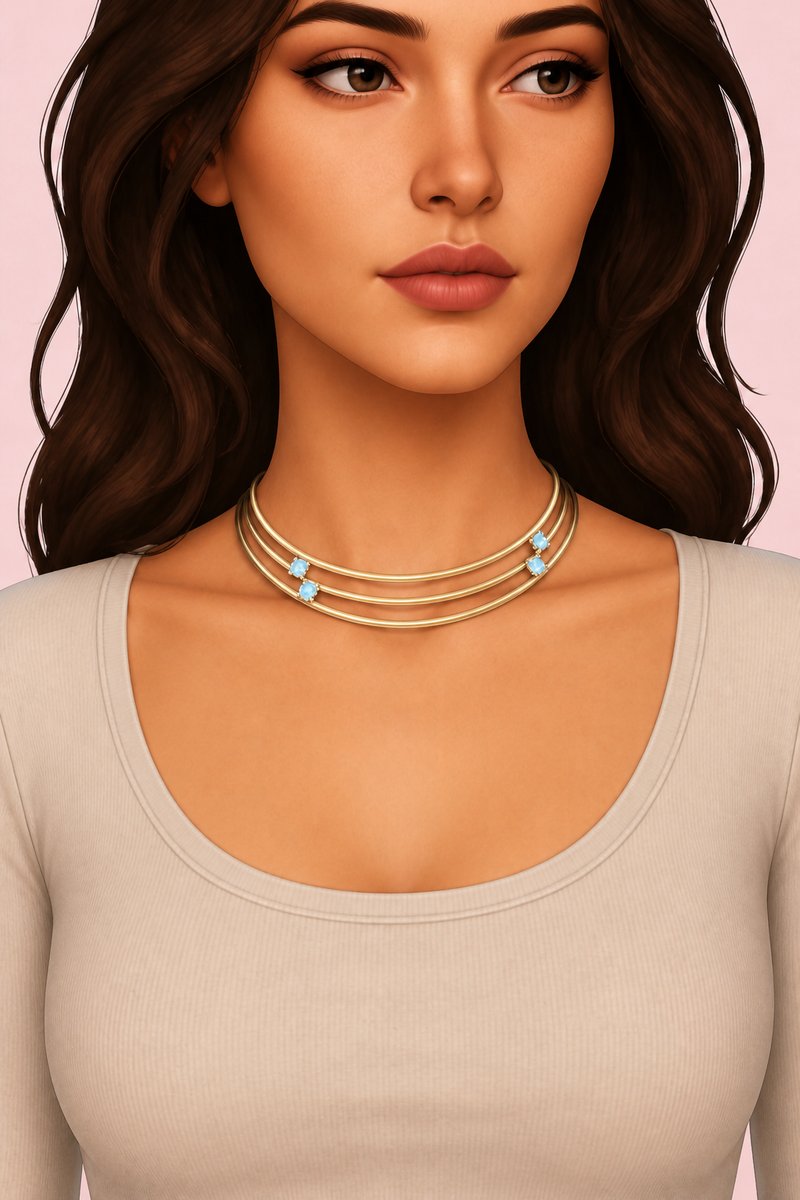 Beatrice Necklace custom content (CC) for Sims 4 by arethabee