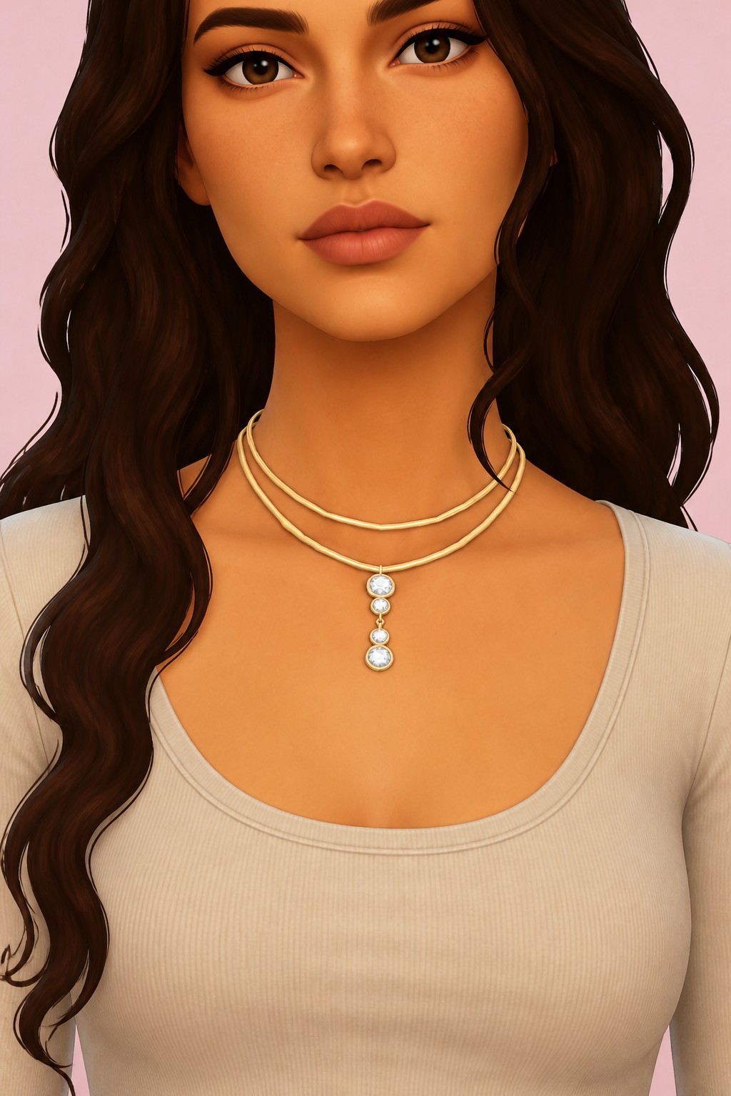 Giselle Necklace custom content (CC) for Sims 4 by arethabee