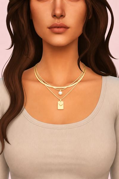bling necklace custom content (CC) for Sims 4 by arethabee