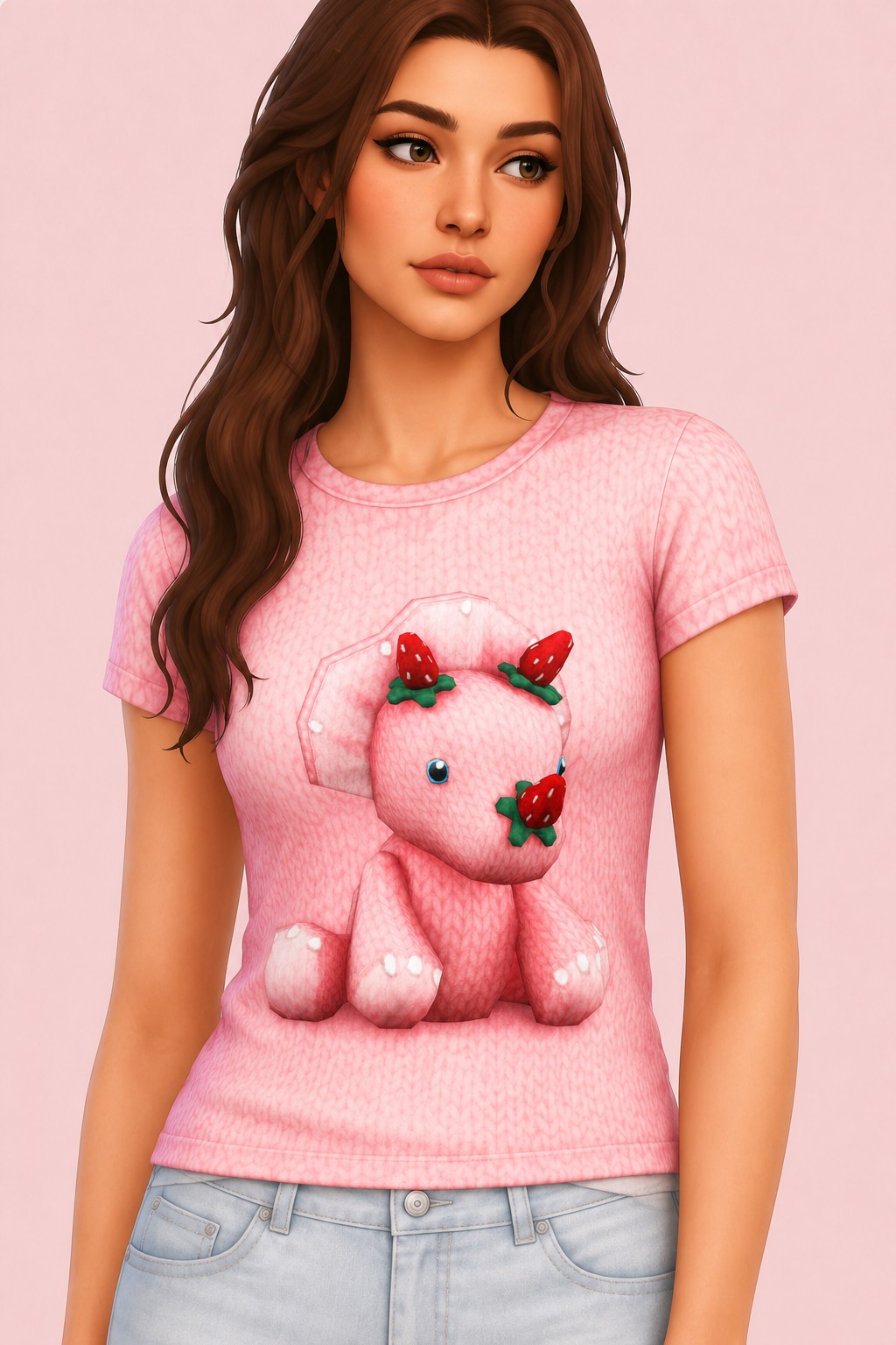 Strawberry Triceratops custom content (CC) for Sims 4 by nolansims