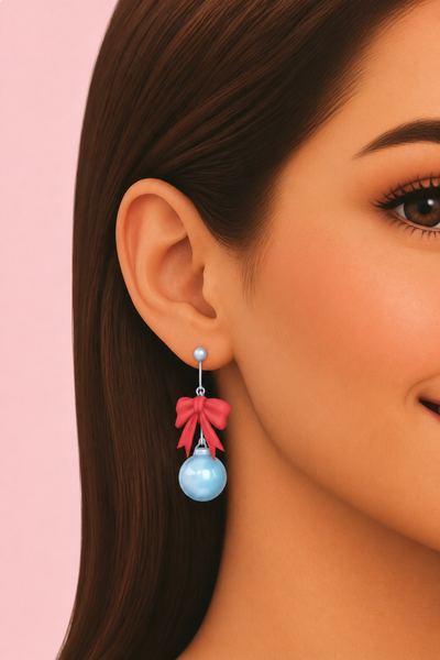 Ball + Bow Earrings custom content (CC) for Sims 4 by nolansims