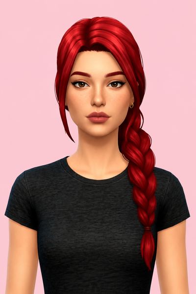 Down & Loose Hair custom content (CC) for Sims 4 by nolansims