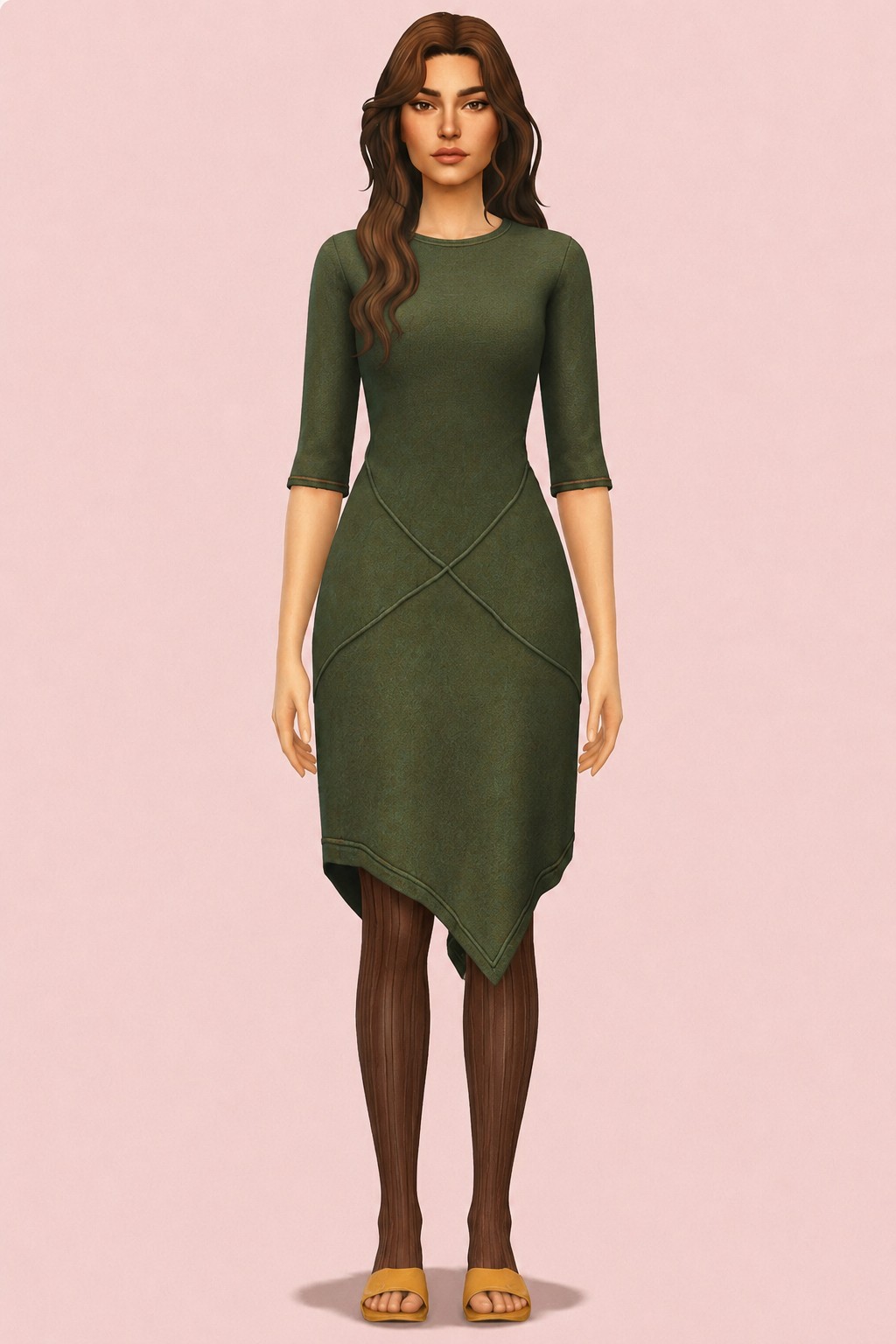 Fennel Frock Dress custom content (CC) for Sims 4 by nolansims