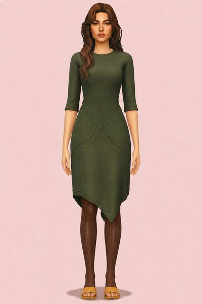 Fennel Frock Dress custom content (CC) for Sims 4 by nolansims