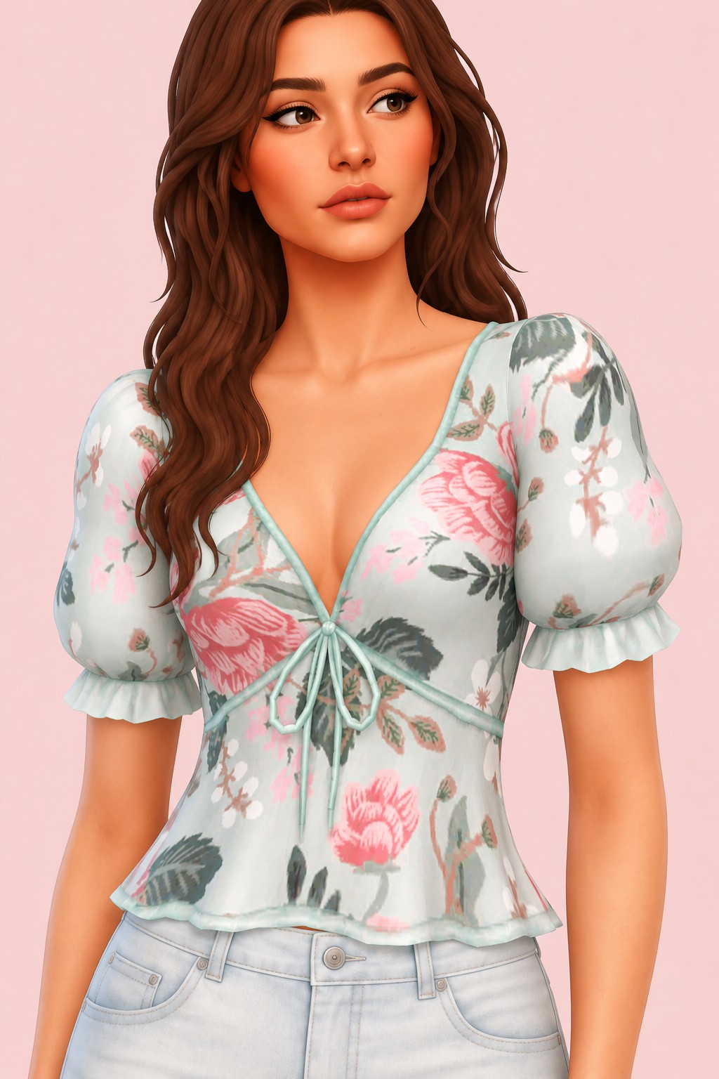 Moonstruck Blouse custom content (CC) for Sims 4 by nolansims