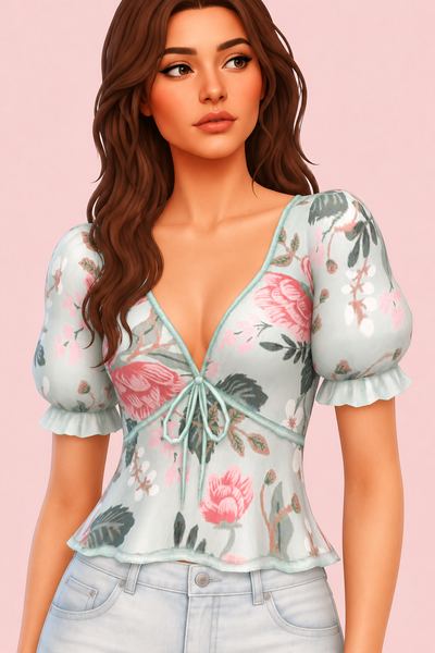 Moonstruck Blouse custom content (CC) for Sims 4 by nolansims