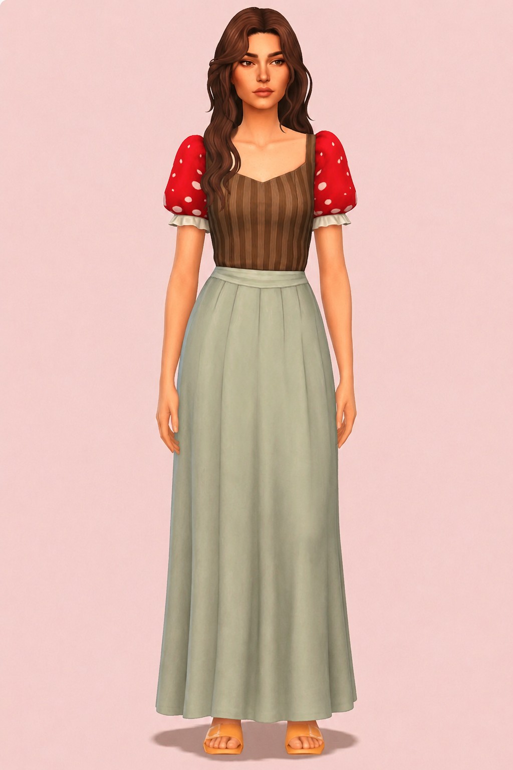 Mushroom Maksy Dress custom content (CC) for Sims 4 by nolansims