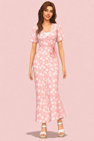 Casual Chic Dress custom content (CC) for Sims 4 by nolansims