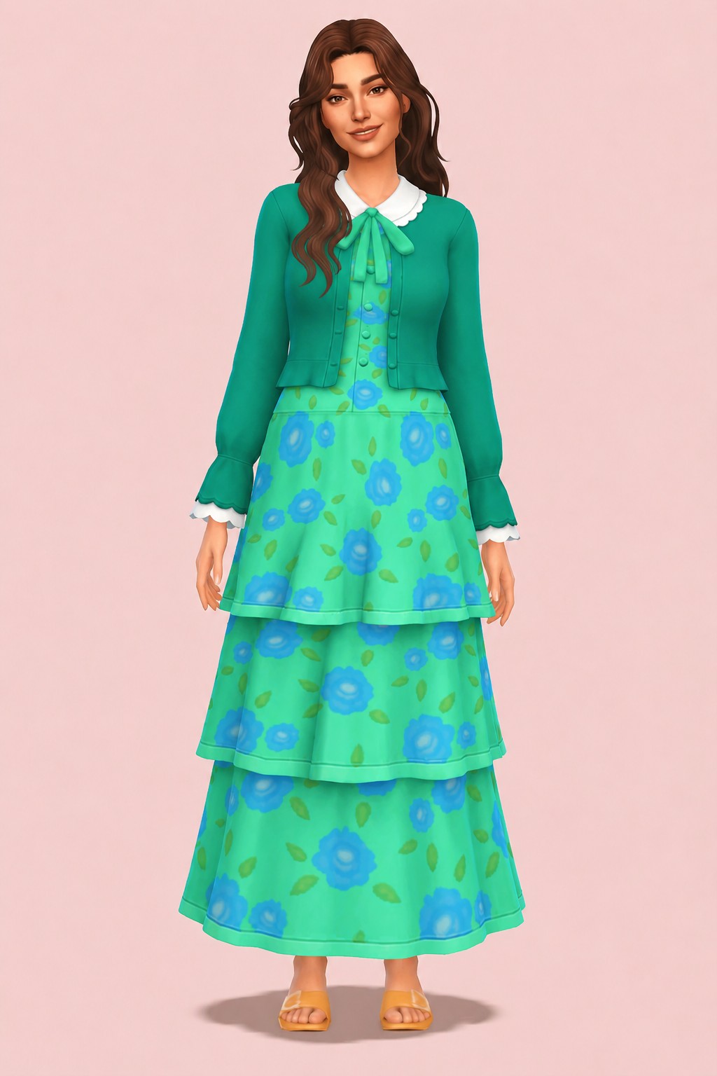 Frilly Dress custom content (CC) for Sims 4 by nolansims